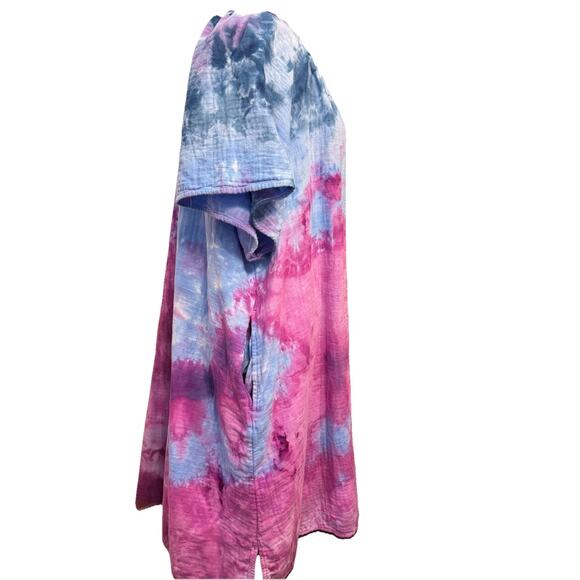 Old Navy Shirt Dress 2X Womens Lounge Beach Coverup Casual Tie Dye Pockets - Picture 6 of 10